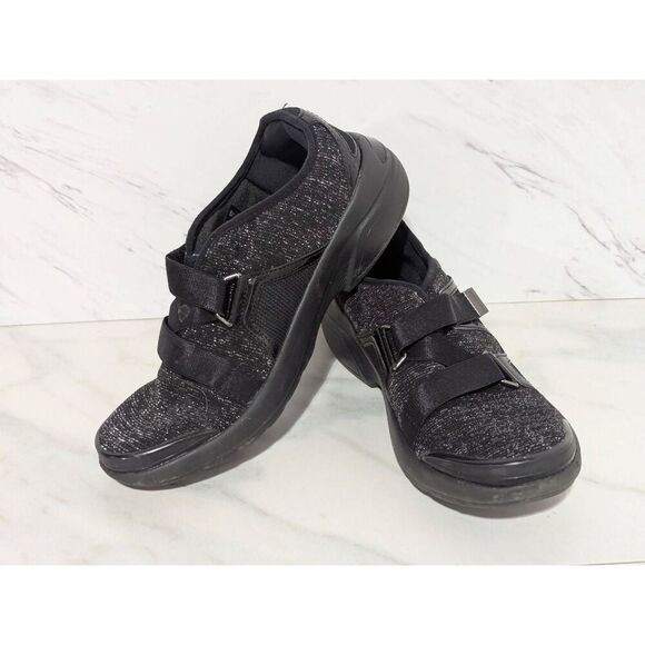 Bzees Offbeat Women's Black & Silver Hook & Loop Closure Washable Sneaker Size 6 - Picture 1 of 7